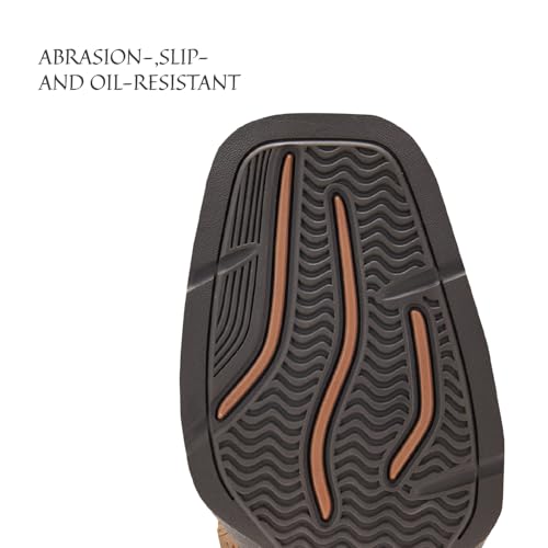 Image of SUREWAY Western Boots For Men - Mens Square Toe Cowboy Boot, Oil /Slip Resistant, Durable Fashionable Classic Pull on 10 Inch Mid-Calf Wellington Boots