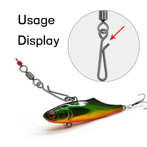 200 piezas conectores snap y swiveles para pesca acero inoxidable miniatura 3