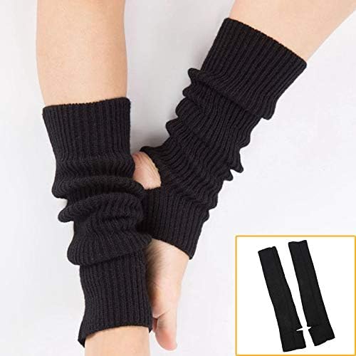 Image of YUANQIAN Women Winter Extra Soft Long Legwarmer Warmer Knitted Stirrup Leg Warmers for Yoga Ballet Dance