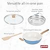 GoodCook Healthy Ceramic Titanium-infused All-in-One Pan with Tempered Glass Lid, Steamer Basket, and Spatula, Light Blue – Induction Cookware, Nonstick Cooking Pan, Food Cooker and Steamer #1