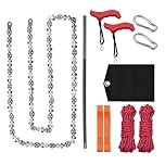 WIRSHO 53 Inch Hand Rope Chain Saw Kit for High Tree Limb | Rope Pocket Chainsaw with 68 Teeth | Portable Camping Chain Saws for Garden Work Wood Cutting Hunting Survival Gear Backpacking