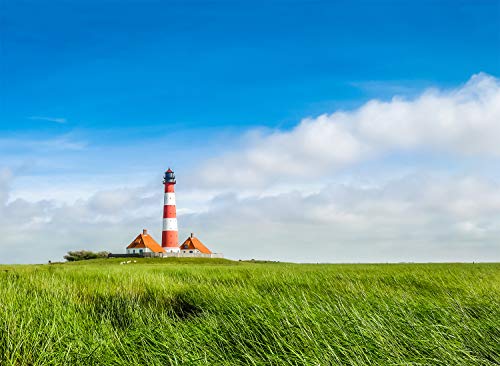 Hochwertige Fototapete - Leuchtturm an der Nordsee I Selbstklebende...