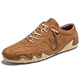 EBICK Men's Casual Sports Shoes, Fashionable Single Shoes, Enlarged Size, Outdoor Anti-Slip Hiking Shoe(Brown,9.5)