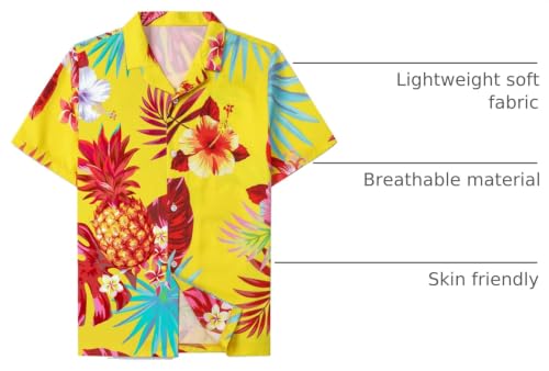Image of Cromoncent Mommy and Me Matching Hawaiian Outfits Girls & Womens Hawaiian Shirts Tropical Button Down Shirts