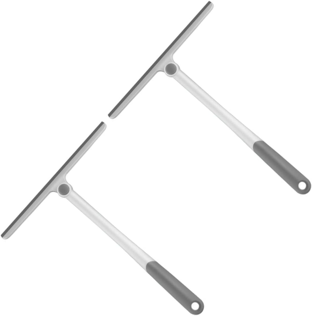 2pcs Rotating Window Wiper with Non Slip Handle Multi Function Glass and Tile Wall Cleaning Tool for Home and Car Windshield Water Removal Swivel Scraper Head for Efficient Window