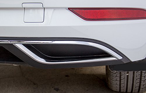 High Flying pour Golf Mk7 2018-2019 Arrière Silencieux D'Échappement Tip Extrémité Tuyau Moulures Acier Inoxydable Décorative Couvercle Accessoire Auto 2 pièces