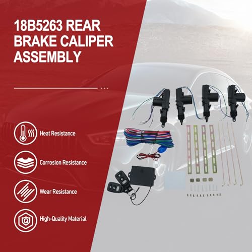 Image of Universal 4PCS Car Power Door Lock Actuator Kit with 2 Remote Controls 12V Keyless Entry System for Central Locking Conversion - Black