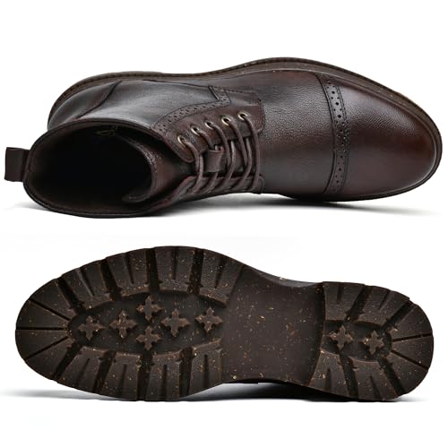 Image of Arkbird Mens Oxford Dress Boots Fashion Casual Genuine Leather Brogue Chukka Ankle Boot for Men