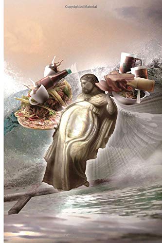 Fat Jesus Surfing Cross - Pizza Taco Bacon Beer Journal Notebook