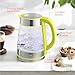 Speed-Boil Water Electric Kettle, 1.7L 1500W, Coffee & Tea Kettle Borosilicate Glass, Water Boiler, Auto Shut-Off, Cool Touch Handle, Base Detachable, LED. 360° Rotation, Boil Dry Protection