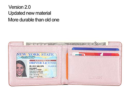Mens Slim Front Pocket Wallet Id Window Card Case With Rfid Blocking - Rose Gold #TOP2