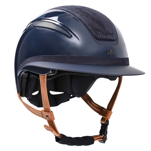Casco de equitación HV Polo HVPMagnifica acabado azul marino brillante