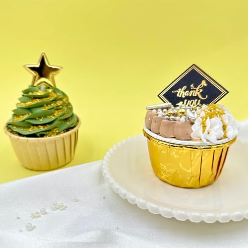 Sprinkles for Cake Decorating, Gold Sanding White Pearl Silver Jimmies Sprinkles Mix for Ice Cream Brownie Cookie Cupcake Baking Decorations