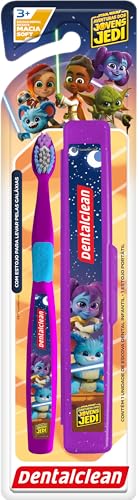 Dentalclean Escova de Dente Infantil Macia Young Jedi com Estojo Escolar, Roxo