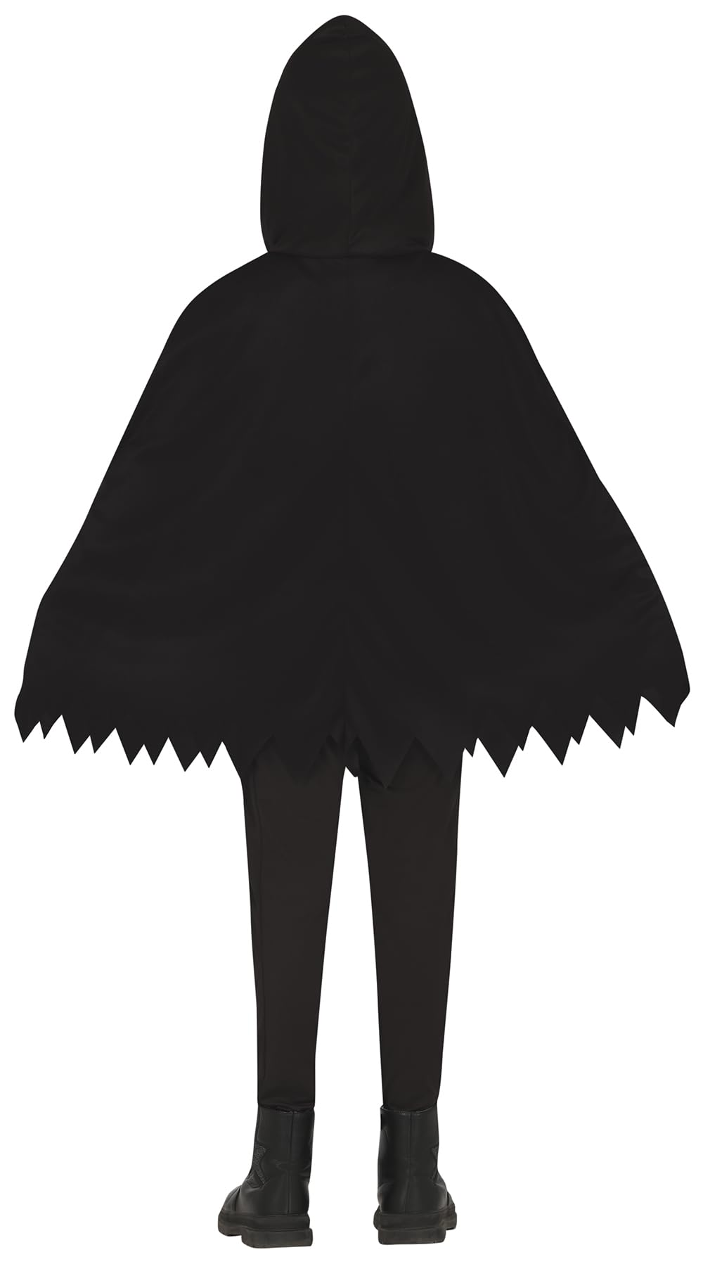 FIESTAS GUIRCA Skeleton Poncho Kids Fancy Dress Costume, Black Poncho with Skeleton Print and Hood - Image 3