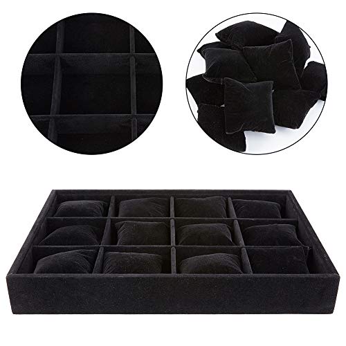 Ph Pandahall Watch Tray 12 Grids Jewelry Tray Organizer Velvet Watch Show Tray Jewelry Watch Show Box Display Holder With Adjustable Pillow For Bracelet Bangle Watch #TOP4