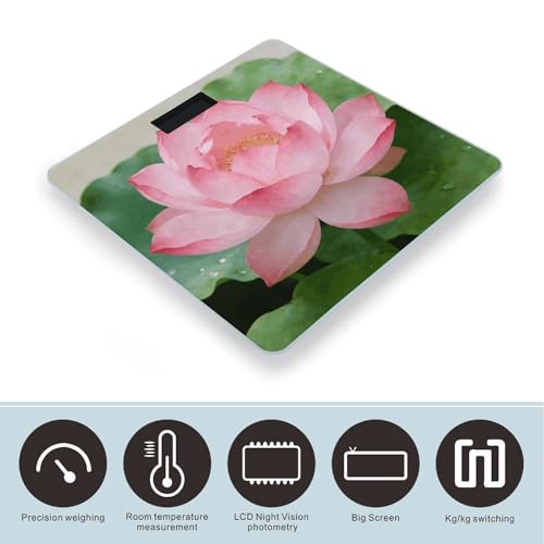 Báscula Digital de Baño con Pantalla LED Clara y Plataforma de Cristal Templado miniatura 3