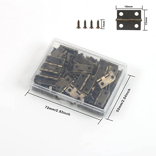 Vipmoon 50 Pcs Mini Hinge For Wooden Jewelry Box Small Box Hinges Cabinet Decoration, Vintage Bronze Cabinet Hardware #TOP6