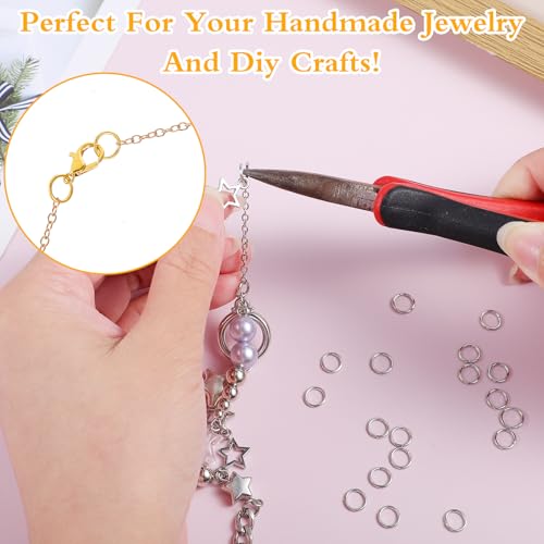 1140 Stück Armband Verschluss Kettenverschluss Set Gold Silber Verschlüssen Karabinerverschluss und Biegeringe und Crimpende Verschlüsse für Halsketten-Armband Schmuck Basteln DIY