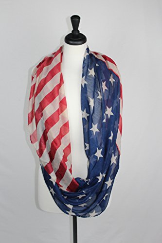 KNITPOPSHOP American Flag summer infinity scarf 4th of July USA2