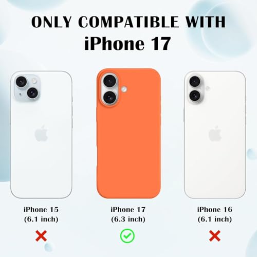 Image of DIZORO Compatible with iPhone 17 Case 6.3, Slim Liquid Silicone 3 Layers Full Covered Soft Gel Rubber Phone Cases Protective Back Cover 6.3 Inch - Cosmic Orange