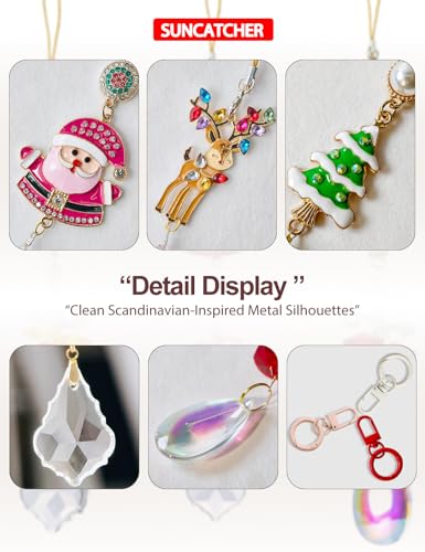 Pendentifs en cristal de Noël pour sapin et breloque de sac chic, lot polyvalent de 3 - 6