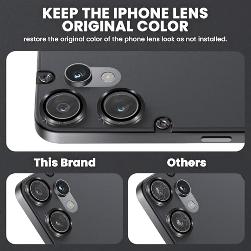 Image of ArmourPro Camera Rings Tempered Glass for Nothing Phone CMF 2 Pro, Tough HD Individual Aluminum Alloy Rings 9H Camera Cover, Scratch-Resistant,Camera Lens Protection| Black, 1 Pack