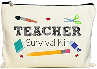 Moonwake Designs Teacher Survival Kit, Teacher Appreciation Gift, Teacher Makeup Bag, Teacher Pencil