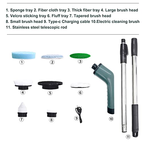 Electric Spin Scrubber, Rechargeable Portable Electric Bathroom Cleaning Brush, 7 Replaceable Cleaning Brush Heads For Kitchen, Tile, Sink, Window, Floor, Tub, Grout #TOP6