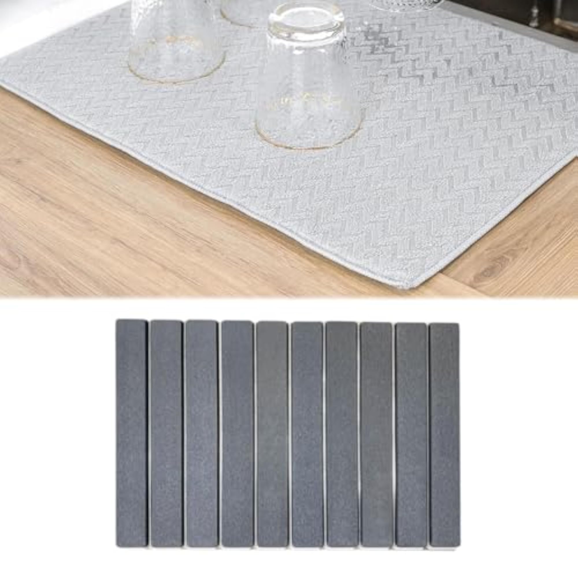 Diatomite Dish Drying Pad Drink Coaster Dark Gray