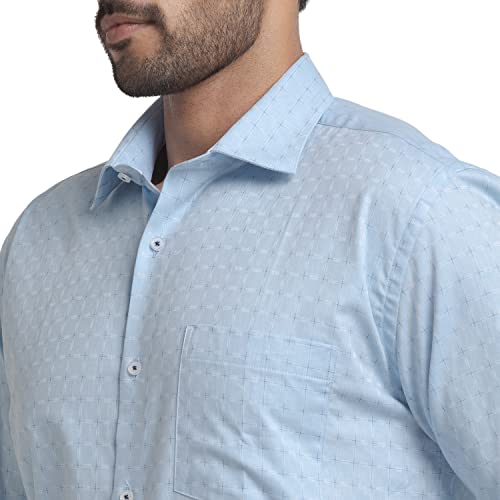 Image of Park Avenue Men's Full Sleeve Slim Fit Medium Green Formal Shirt