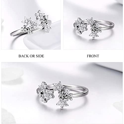 Bague ouverte réglable marguerite argent mariage - 2