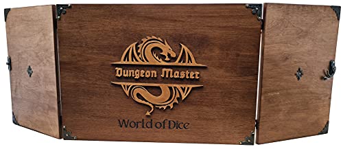 World of Dice - Premium Spielleiterschirm - aus Holz, ideal für D&D, DSA, Cthulhu und viele mehr, mit Magnete für…