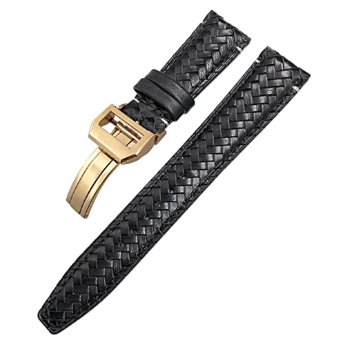 Bracelet de montre tissé en cuir véritable haut de gamme pour style aviateur élégant