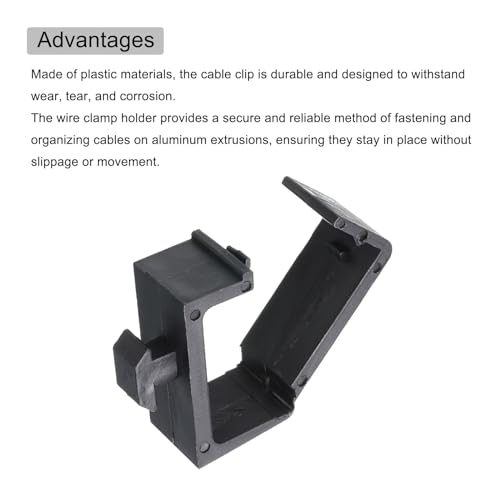 Image of MECCANIXITY 4Pcs Single Slot Flat Cable Clamp 8, 13mm Mount Slot Width Wire Holder ABS for 40 Series European Standard Aluminum Extrusion