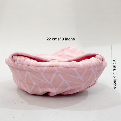 Image of Swayam Microfiber Cloth Roti Casserole | Hot Chapati Box | Washable Bread Basket | 22 cm Round Roti Basket | Geometric Design - Pink