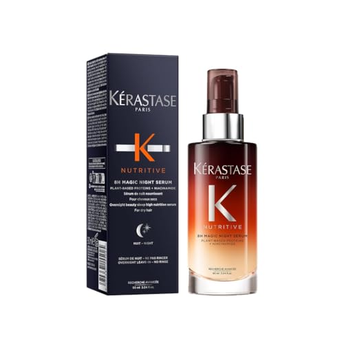 Kérastase Nutritive Nourishing Hair Serum with Niacinamide, Overnight Leave-In Treatment for Dry Hair, Lightweight and Non-Greasy, 8H Magic Night Serum, 90 ml