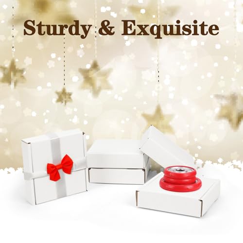 Image of WIFTREY 100 Pcs 4X4X1 inches Small Shipping Boxes, White Corrugated Cardboard Box for Packaging Small Business, Moving, Literature Mailer