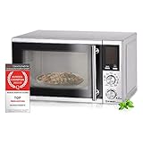 TZS First Austria 2-in-1 Mikrowelle mit Grill, 700W, 900W Grill, digital, 20L Kapazität, LED-Display, Auftaufunktion, 8 Automatikprogramme, Drehteller, Zeitschaltuhr, Kindersicherung