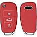 Produktbild PhoneNatic Silikon Schlüssel Hülle kompatibel mit der Audi A6L 3-Tasten Fernbedienung in rot Klappschlüssel 3-Key