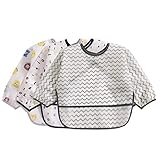 6-42 Months Toddler Baby Sleeved Bibs Waterproof Eating and Painting Smock. JNINTH