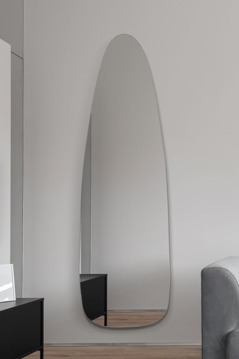 Mirroroutlet Clear The Lacuna - Frameless Pond Wall Mirror 61" X 20" (155X50cm)