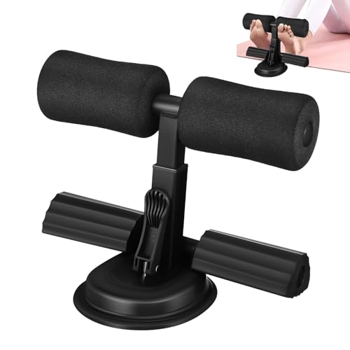 Mikinona Soporte para Pies Ajustable para Abdominales con Ventosas Equipo Auxiliar de Fitness Compacto en Caucho y Hierro Banco para Entrenamiento de Músculos Abdominales en Casa y