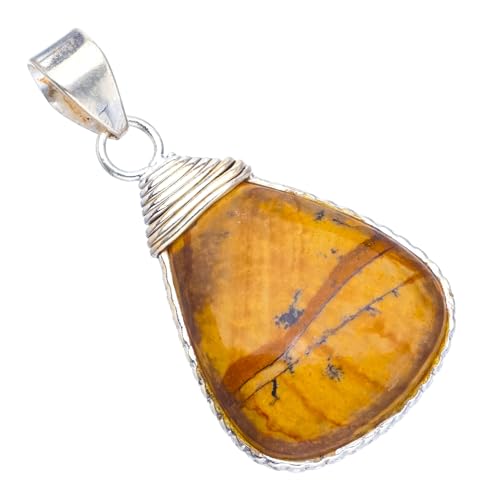 Pendentif Picture Jasper S0635 en argent 925 véritable fait main de 4,45cm