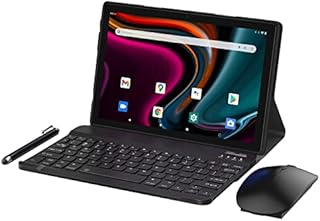 YUMKEM Tablet 10 Inch Android 11 1.8GHz Octa-Core Processor 4GB RAM 64GB ROM SD/TF 128GB, 1280 * 800HD IPS Display, 2+5MP Dual Camera, 6800mAh Battery, Tablets PC with Keyboard Mouse and Stylus- Grey