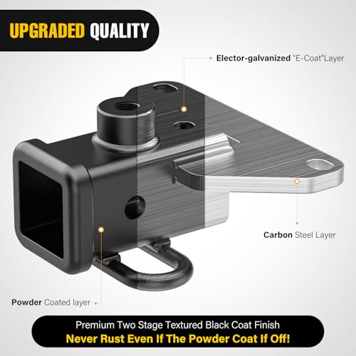 Image of Nilight 2 Inch Rear Trailer Hitch Receiver Class 3 Tow Towing Hitch & Cover Kit for Gladiator JT 2019 2020 2021 2022 2023 2024 2025 with Hitch Cover