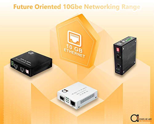 Adnet 10 Gigabit Fiber To 10G Copper Utp Ethernet Media Converter - Open Sfp+ 10Gb Slot - 10G Base-T To 10G Base-R - Cat7 Utp 1M Cable In Set - 10 Gbps Gbit Fiber Optic Converter #TOP7