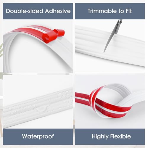 Flexible Zierleisten selbstklebend Kantenschutz Wand Winkelleiste Weichsockelleiste für Wände Böden Eckenschutz (20mm×3m, Weiß)