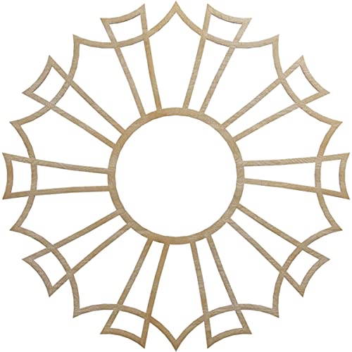 Image of Ekena Millwork 32 inchOD x 11 1 /4 inchID x 3 /8 inchT Augustus Wood Fretwork Pierced Ceiling Medallion, Birch
