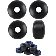 TGM Skateboards Skateboard Wheels with ABEC 7 Bearings and Spacers Black, 54mm